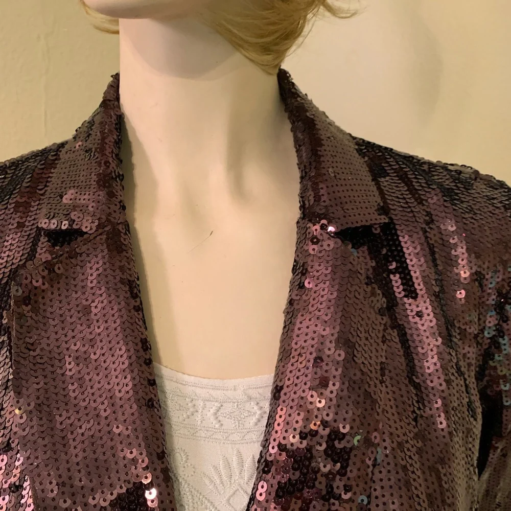 Chicos Shining Tuxe Sheron Jacket Timberglass. Sequins - Picture 13 of 15